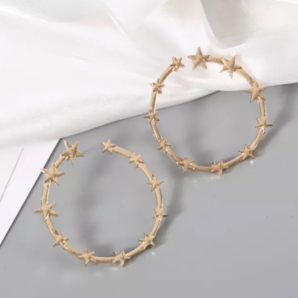 Star girl hoop earrings
